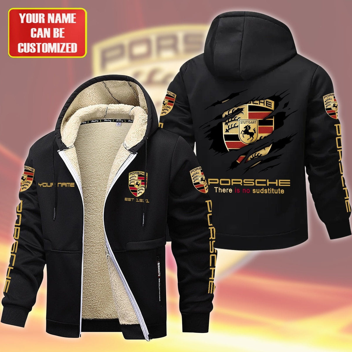 Personalized Pors Fleece 3D Unisex Hooded Jacket