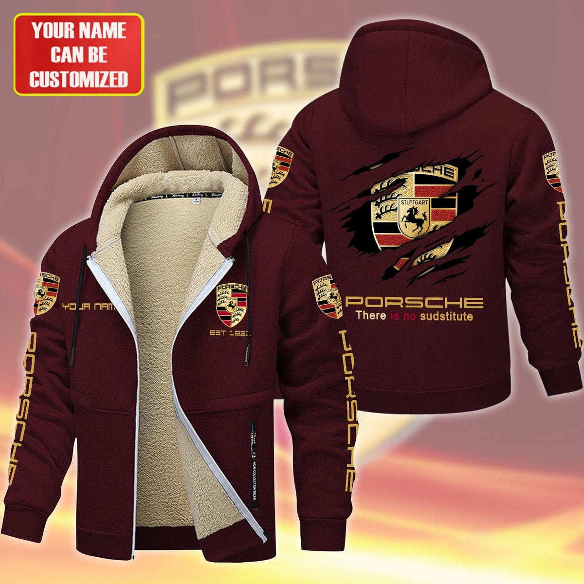 Personalized Pors Fleece 3D Unisex Hooded Jacket