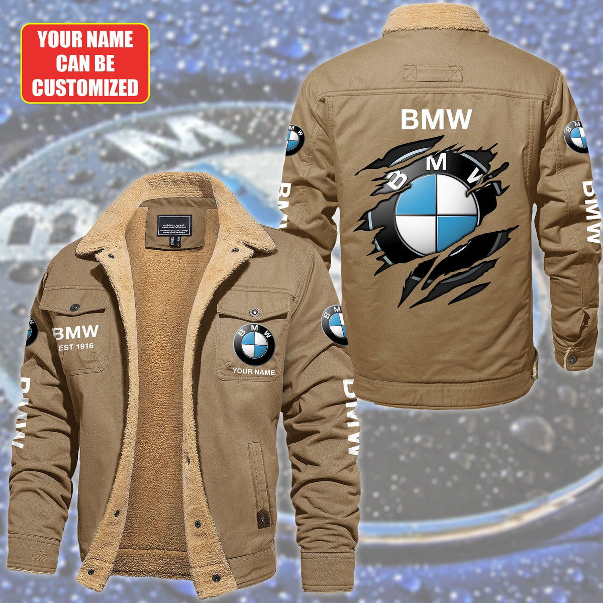 Personalized BW Fleece Thermal Cotton Jacket