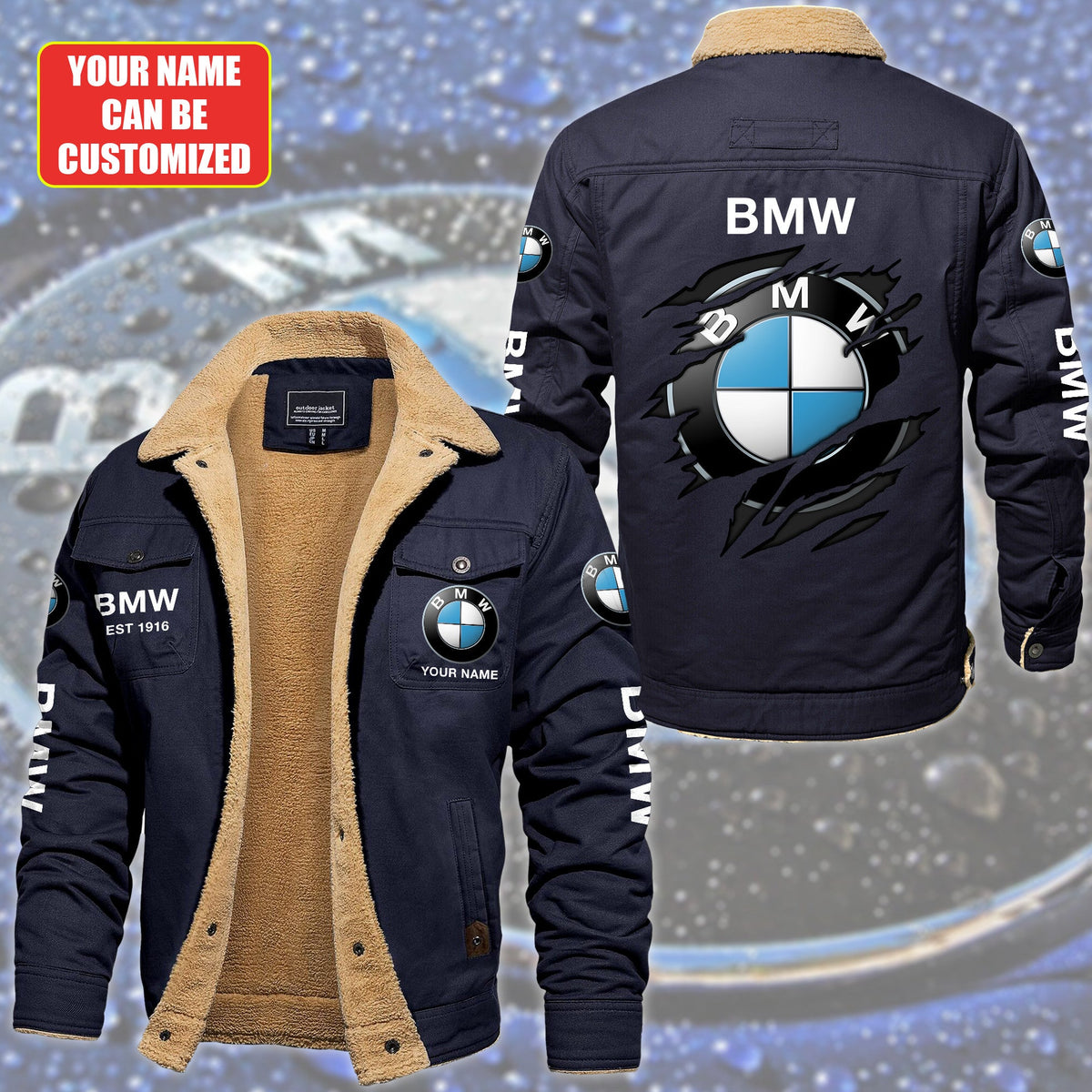 Personalized BW Fleece Thermal Cotton Jacket