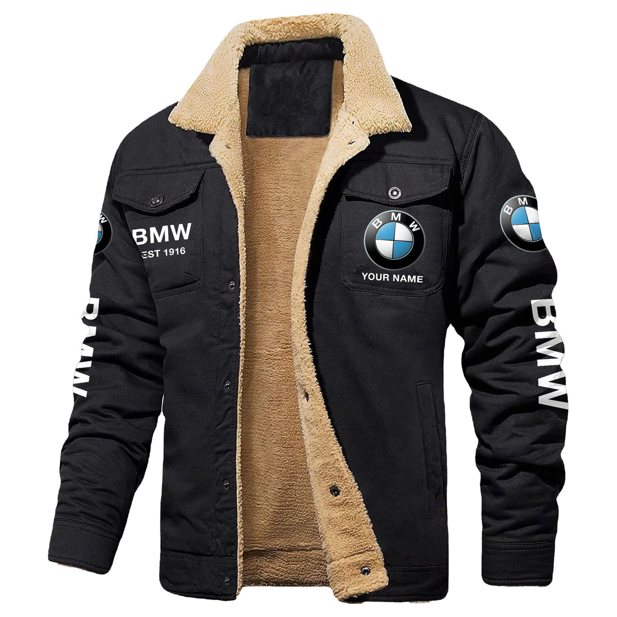 Personalized BW Fleece Thermal Cotton Jacket