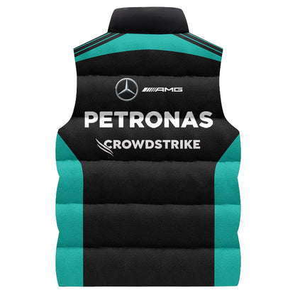 Personalized Merc AMG Petronas Sleeveless Puffer Jacket 3D