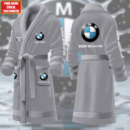 Personalized BW Motorrard Fleece Bathrobe P221003