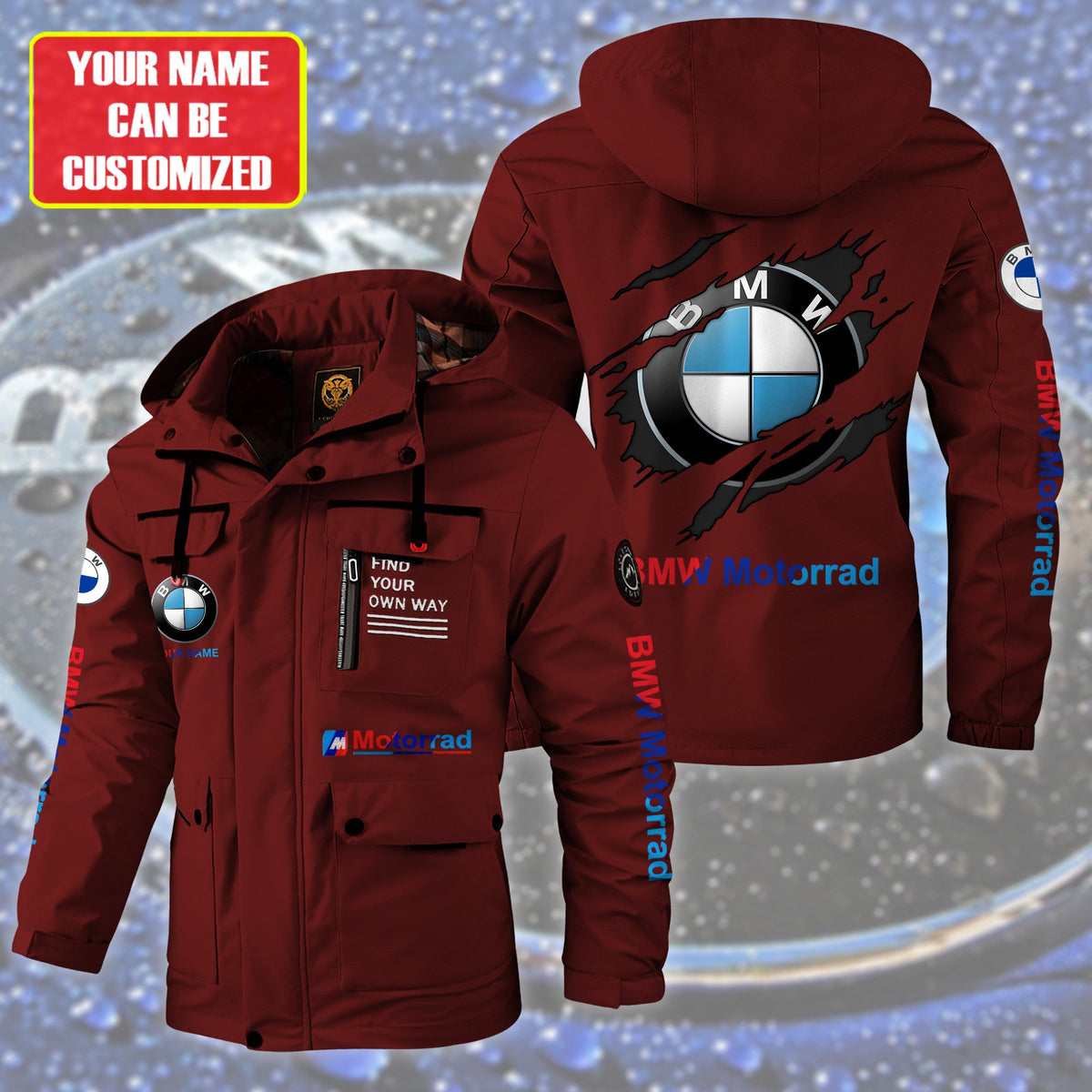 Personalized BW Motorrad Windbreaker Hooded Jacket Q231001