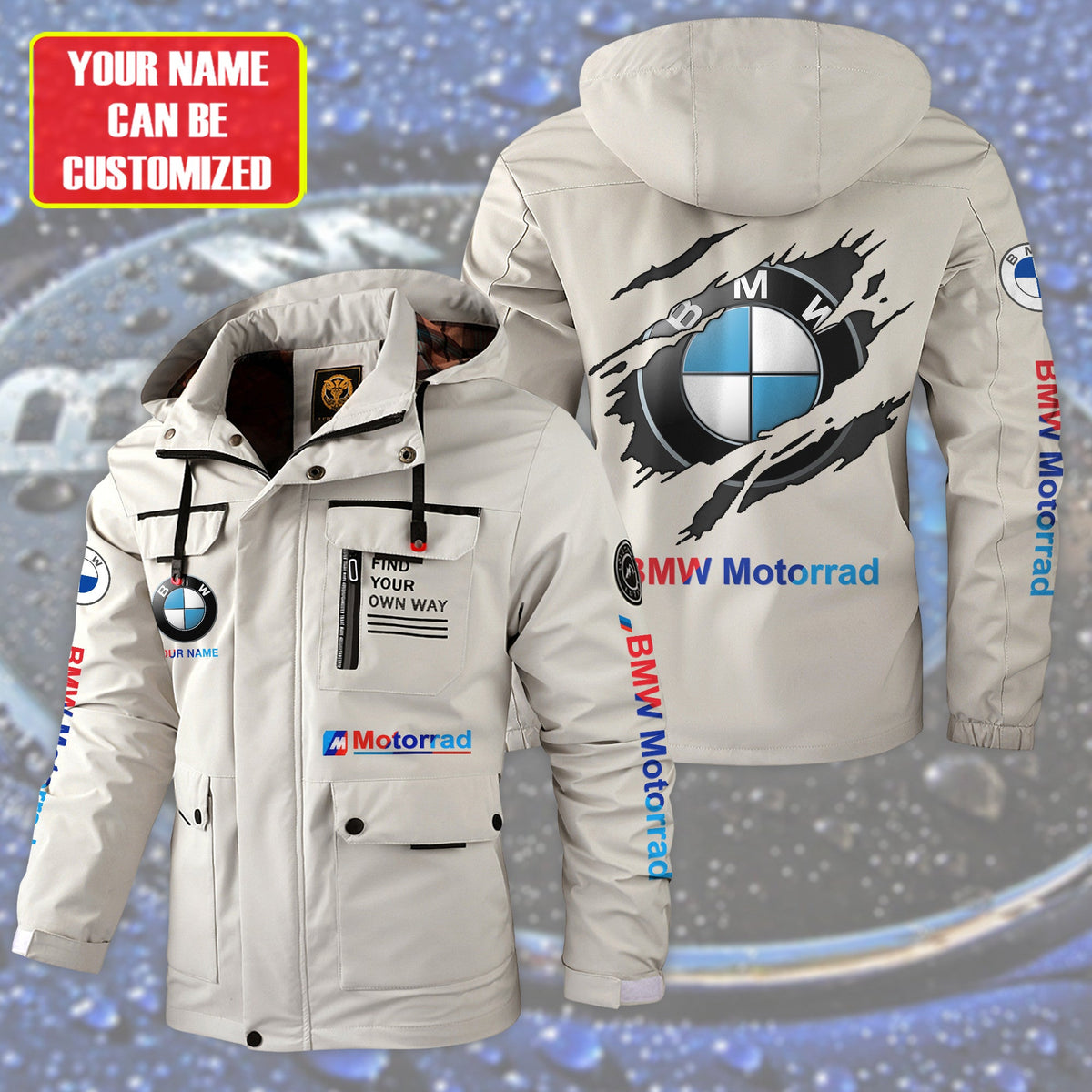 Personalized BW Motorrad Windbreaker Hooded Jacket Q231001