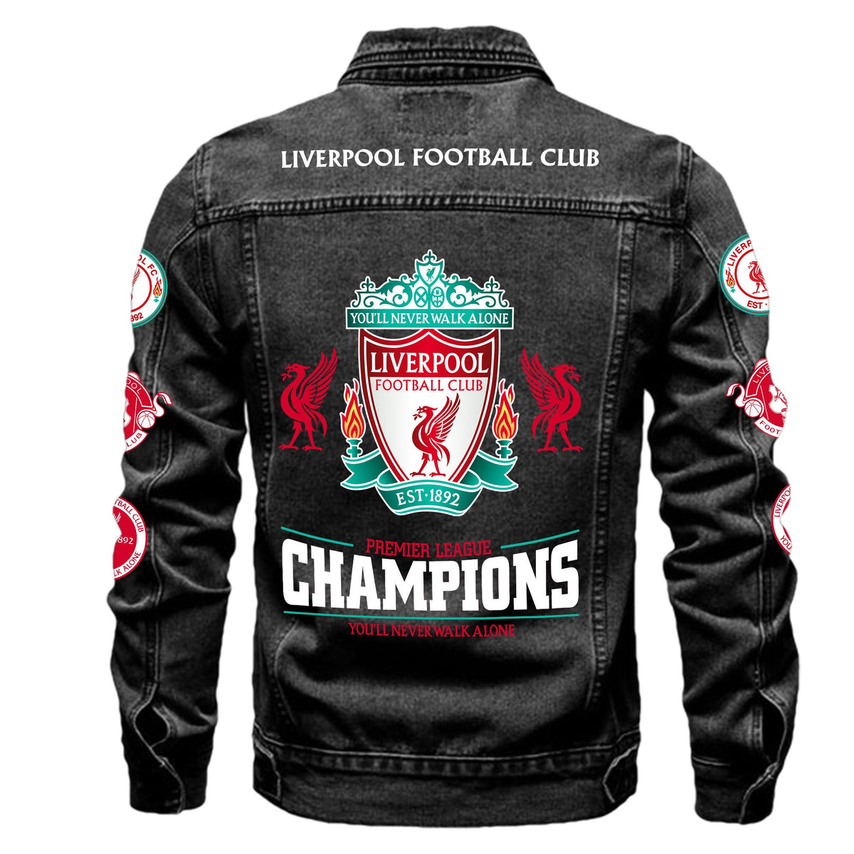 Personalized Lvp Champions Denim Casual Jacket , Cotton Jeans Jackets
