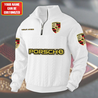 Personalized Pors Zip-Up Collar Wool Sweater