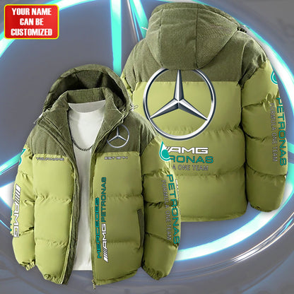 Personalized Merc AMG Petronas Down Jacket With Hood