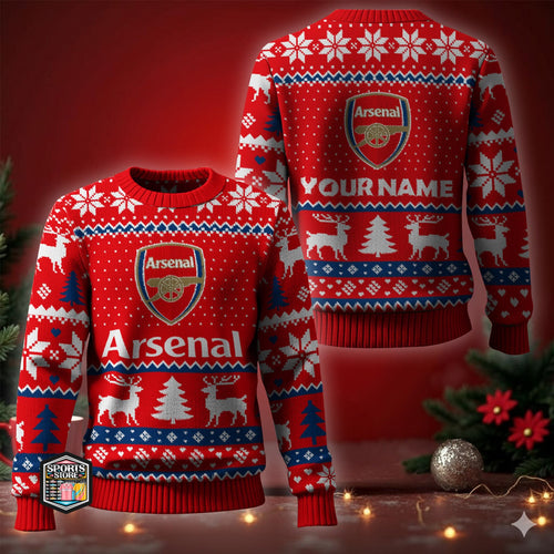 Personalized Arsenal Sport Ugly Christmas Sweater , Unisex Wool Sweater