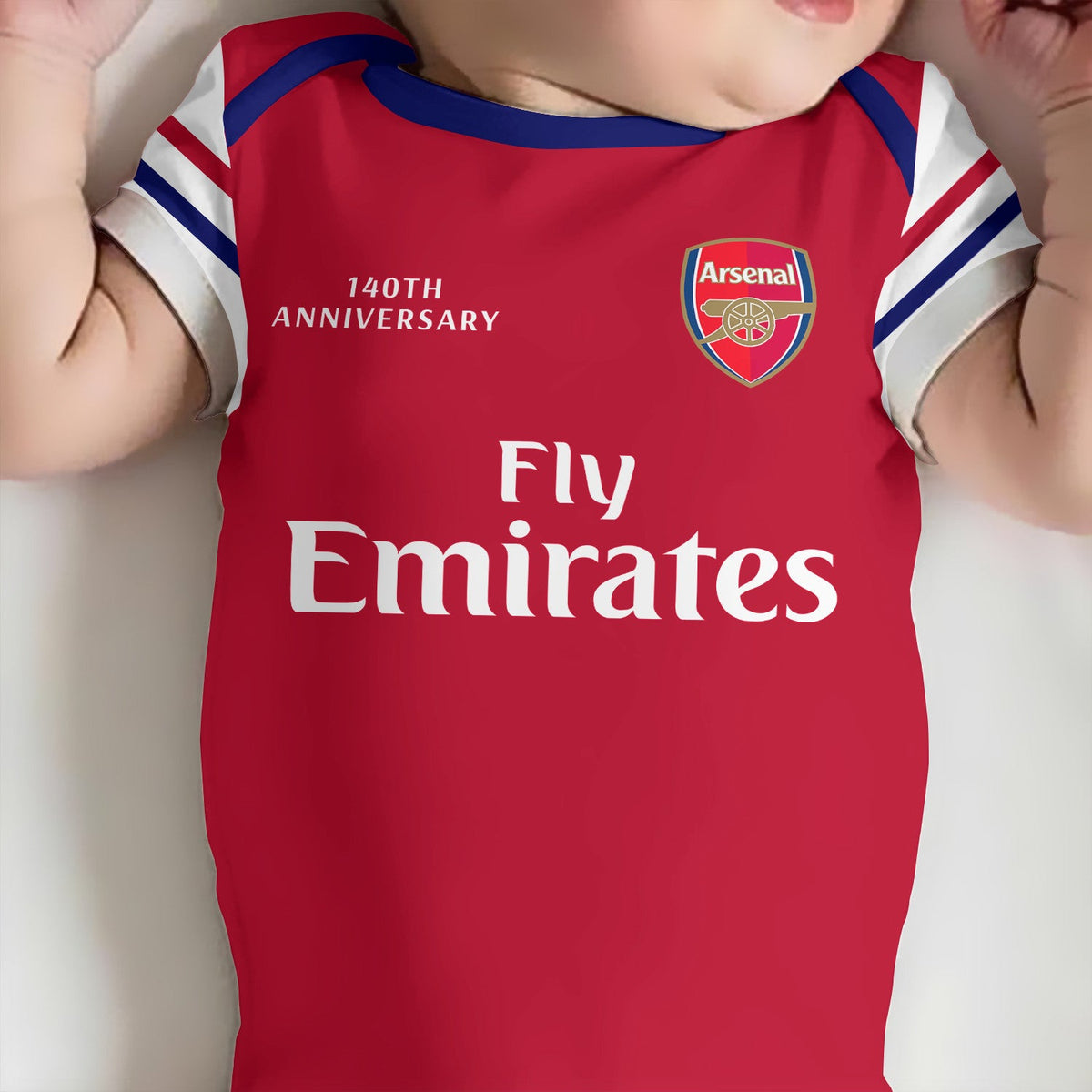 Customized Arsenal 140th Anniversary Soccer Jersey , Baby Rib Bodysuit Sizes