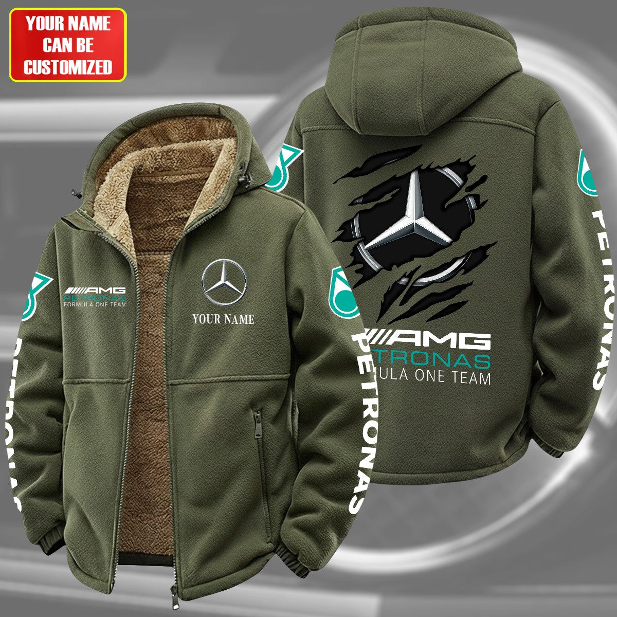 Personalized Merc AMG Petronas Warm Fleece Jacket
