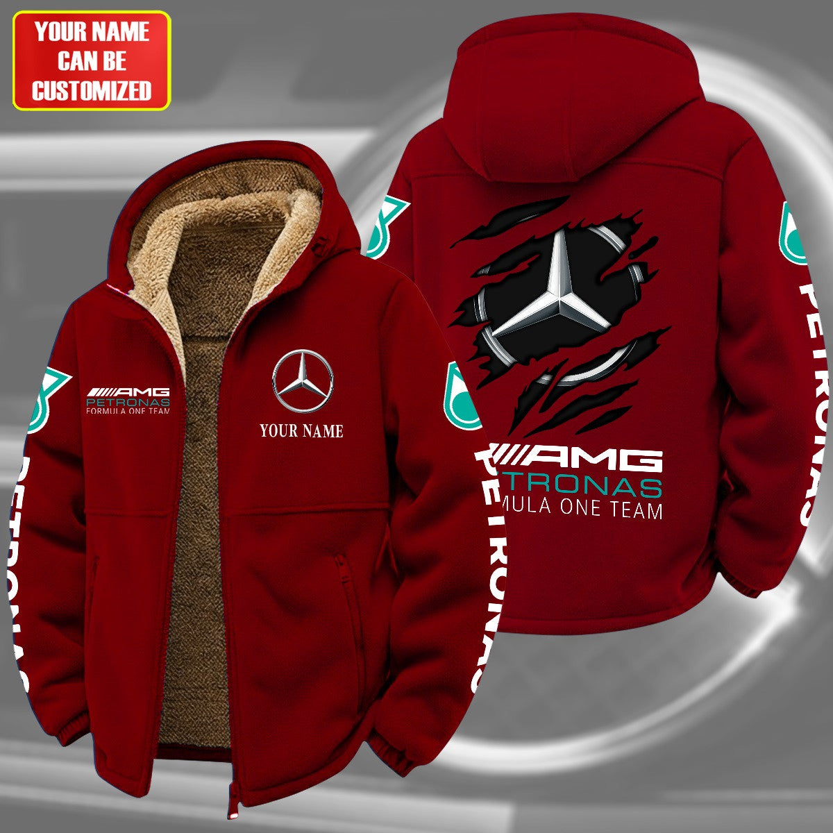 Personalized Merc AMG Petronas Warm Fleece Jacket