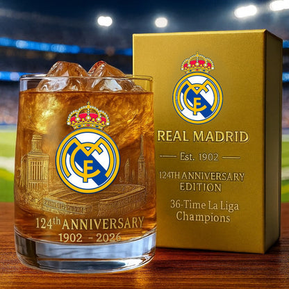 Personalized Real 124 Years Anniversary Whisky , Real Whiskey Glass V2