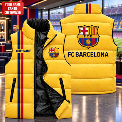 Barca FC 2026 Sleeveless Windproof Puffer Jacket 3D