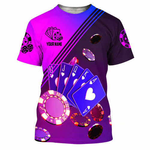 Poker Player Shirt, Playing Cards All-Over Print Unisex Tee