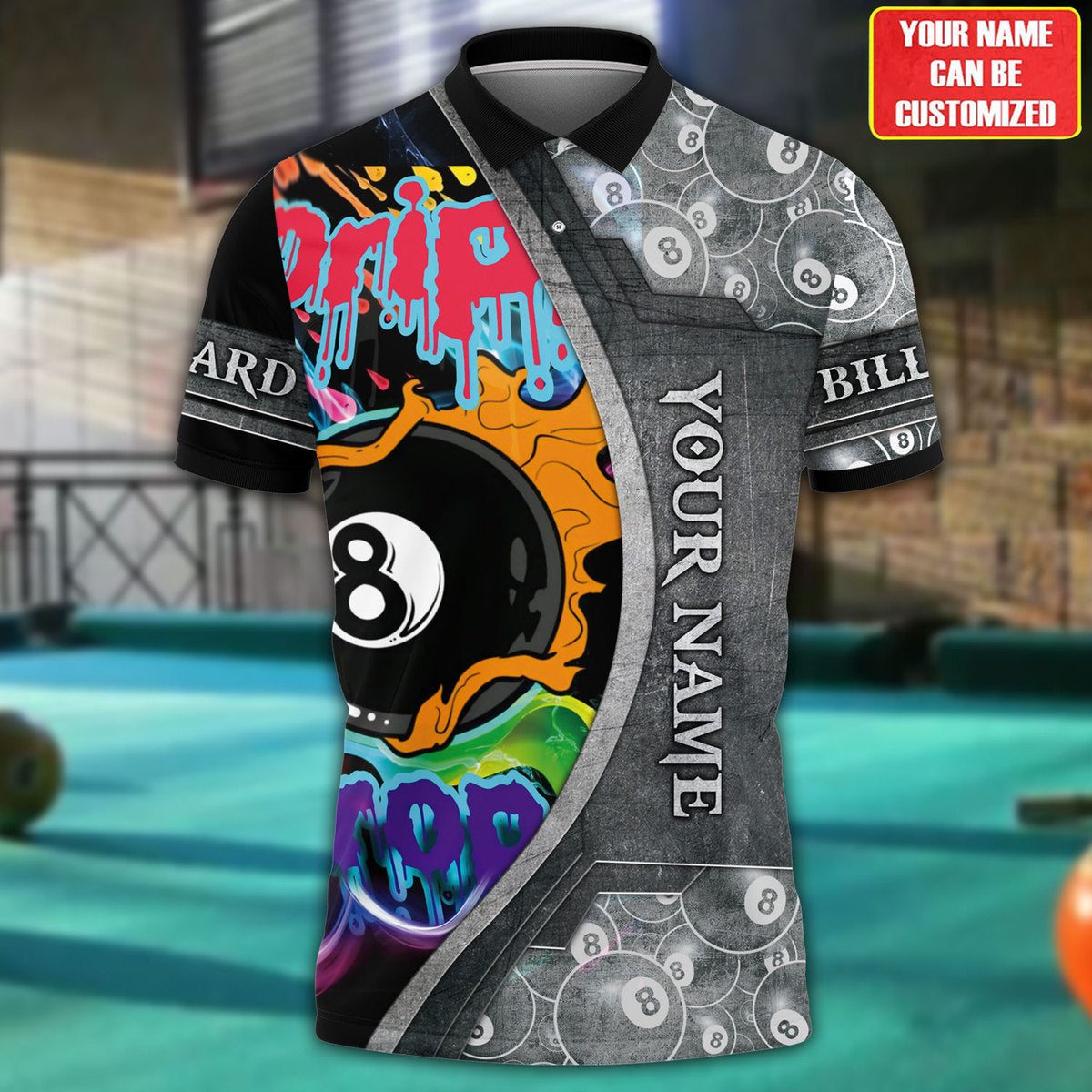 Pool Player Billiard Shirt, All-Over Print Unisex Shirt