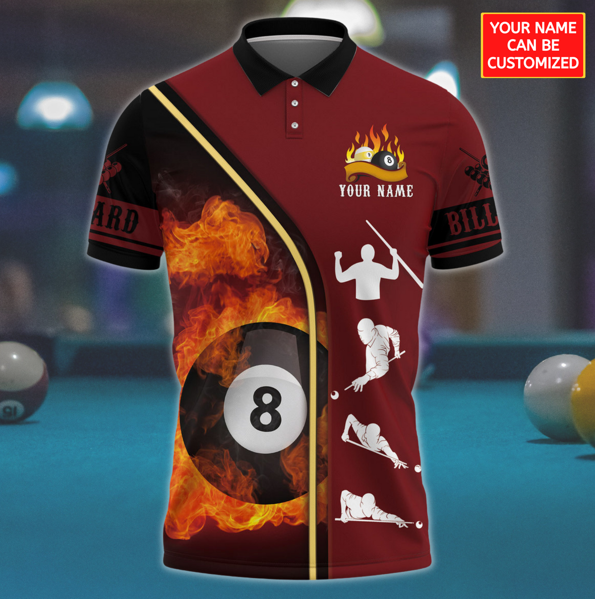 Personalized Name Billiard AK25 All Over Printed Unisex Shirt