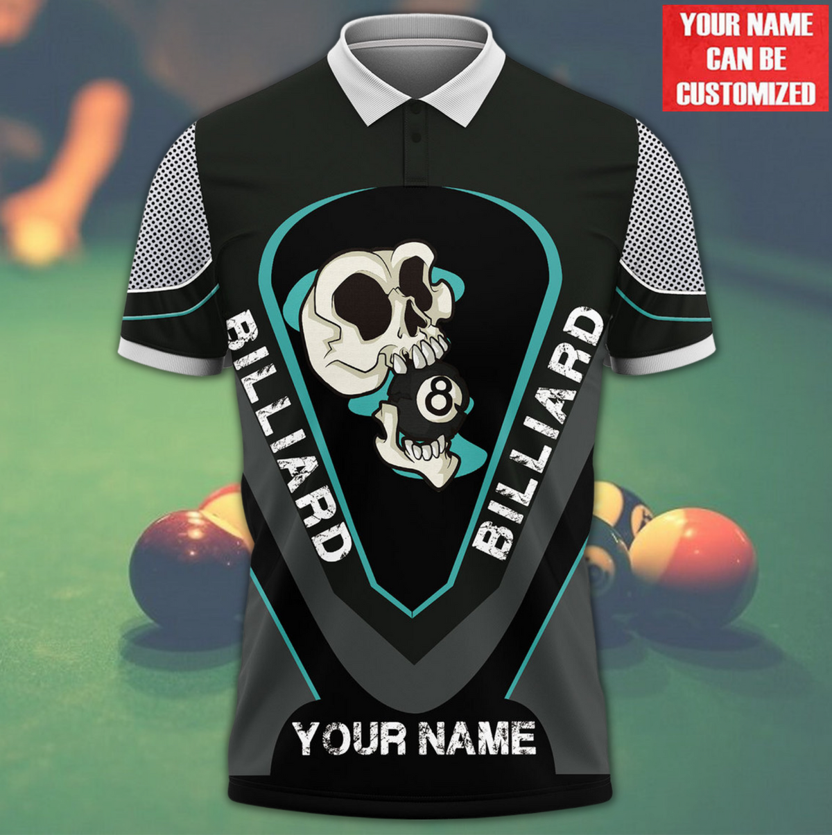 Billiard Shirt, All-Over Print Unisex Pool Player Shirt