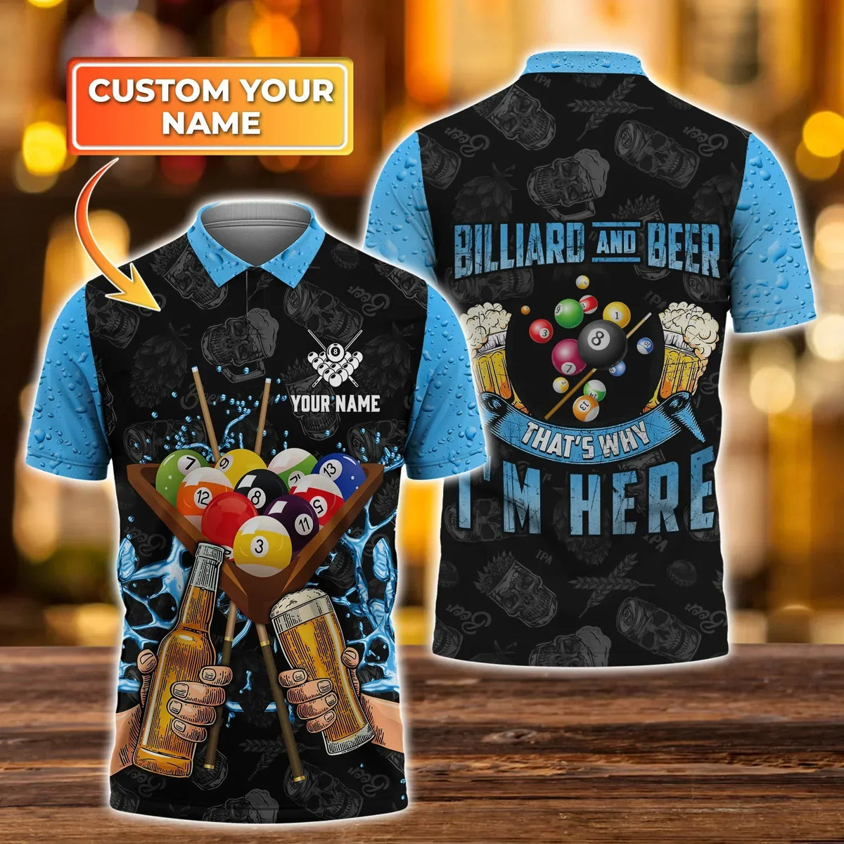 Personalized Name Billiard And Beer 2 All Over Printed Unisex Shirt Q061211