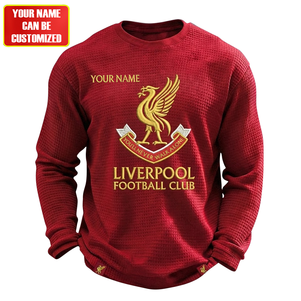 Personalized Lvp Anfield Quilted Textur Unisex Sweater