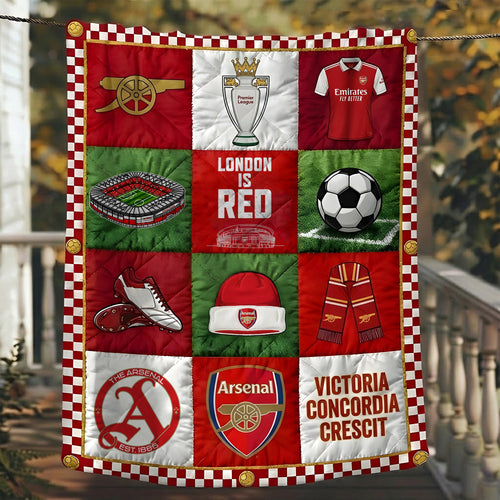 Arsenal Quilt Blanket , Quilt set , Bedroom Decor , Quilting