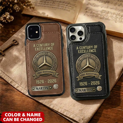 Merc 100th Anniversary Edition - Personalized Merc Leather Phone Case ( 1926 - 2026 )