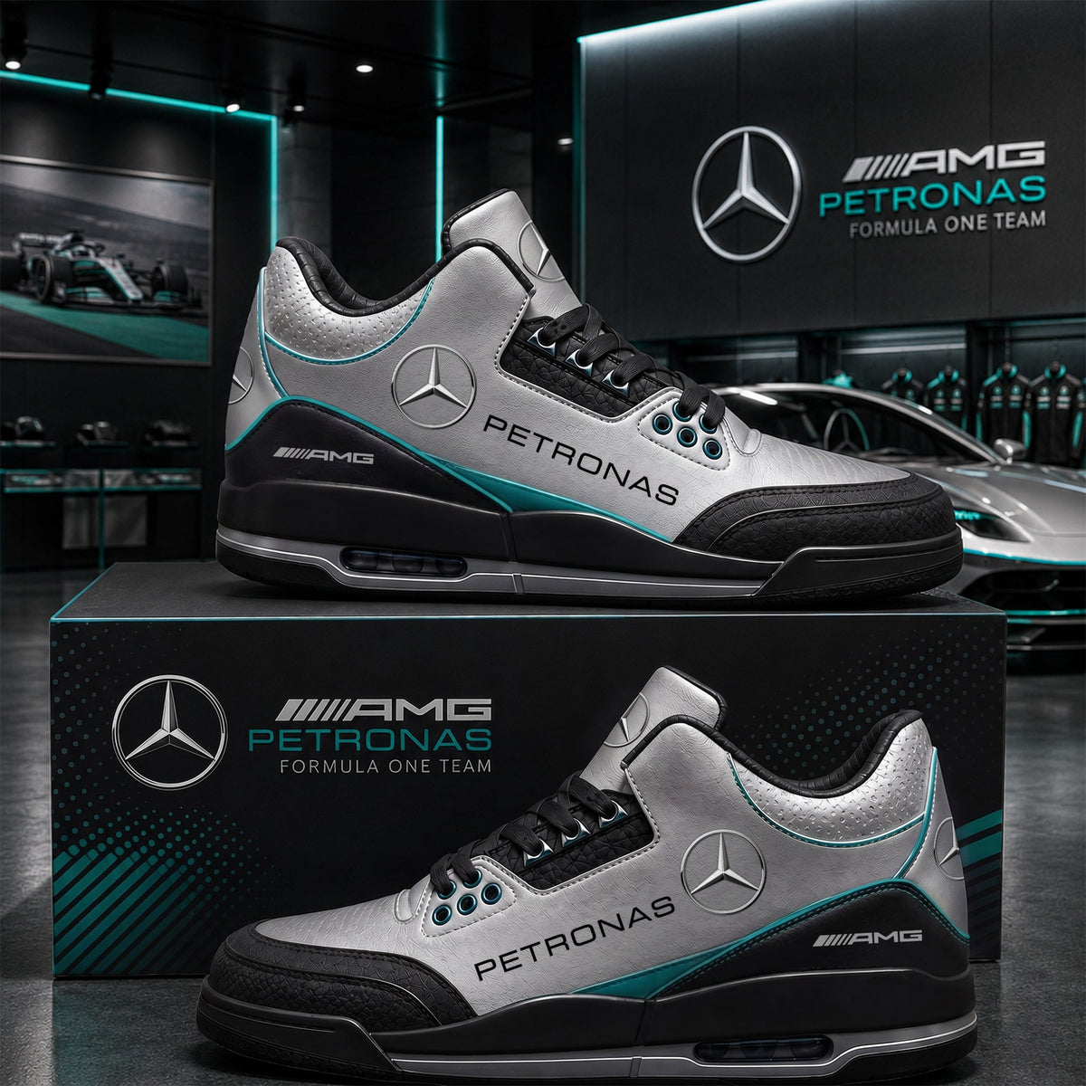 Merc AMG Petronas AJ3 2026 Custom Sneaker