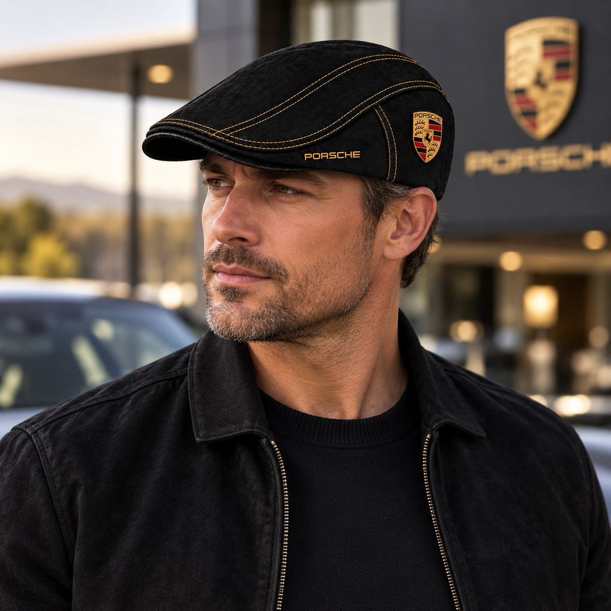 Pors Alfred Warren Denim Ivy Cap, Flat Cap