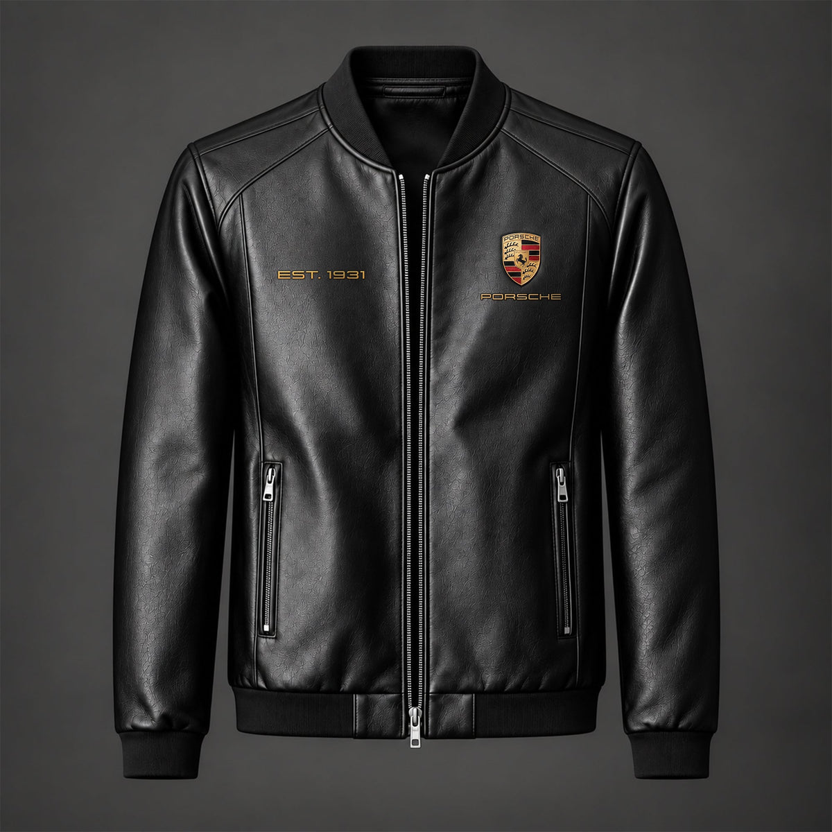Pors Vintage Est.1931 Leather Bomber Jacket