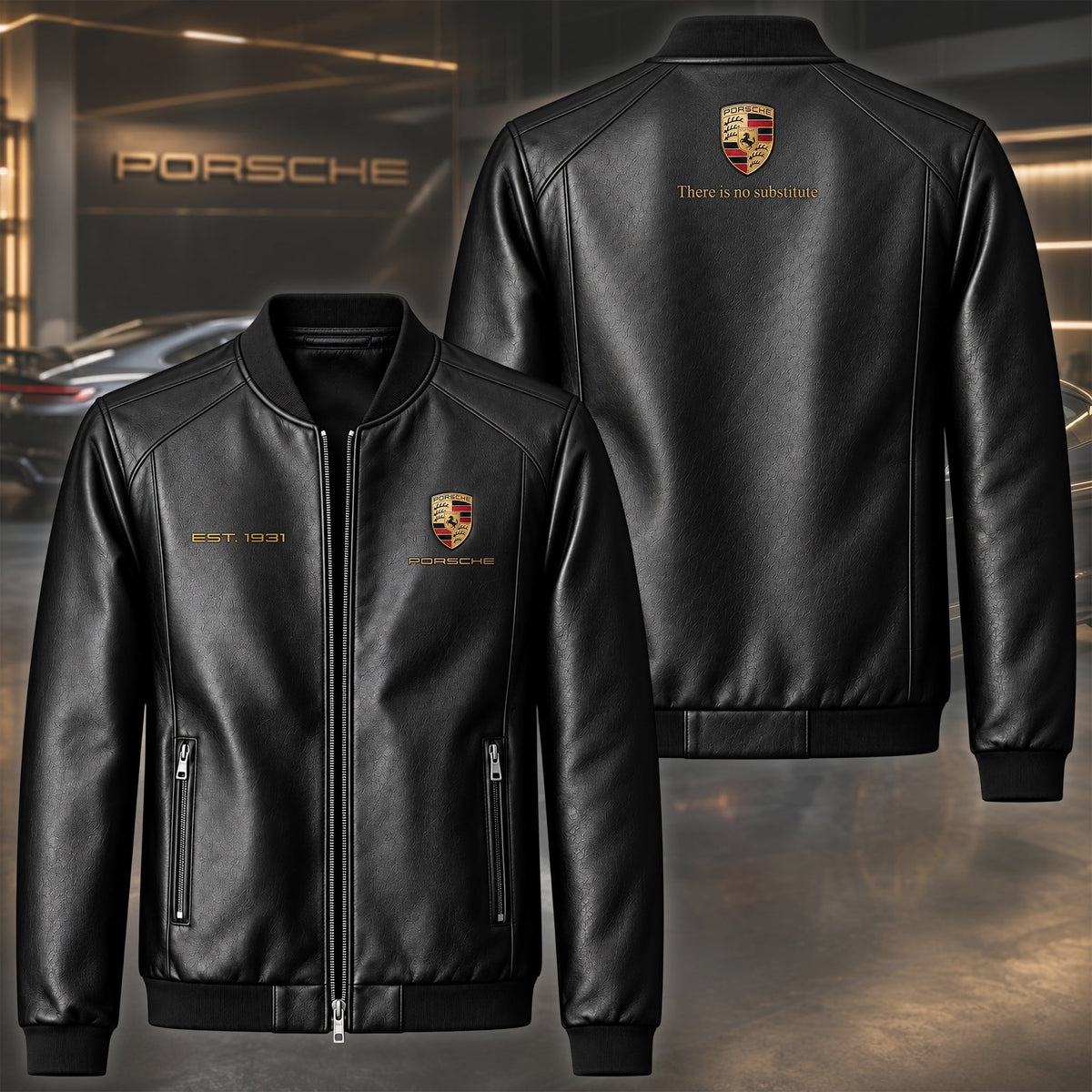 Pors Vintage Est.1931 Leather Bomber Jacket
