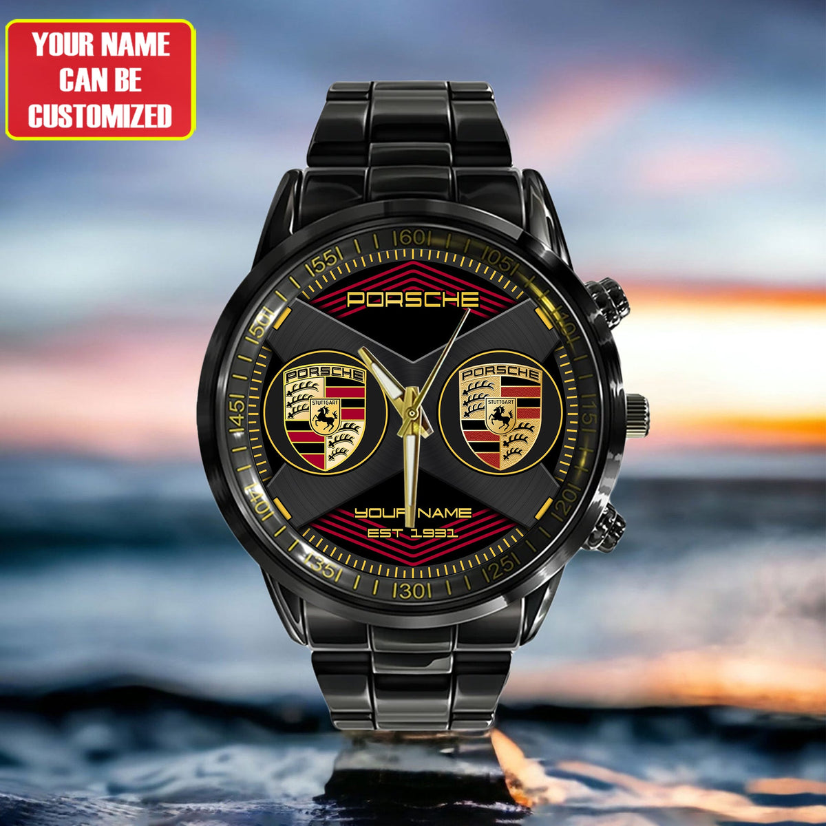 Personalized Pors Luxury Stainless Steel Watch