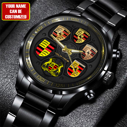 Personalized Pors Logo Stainless Steel Watch