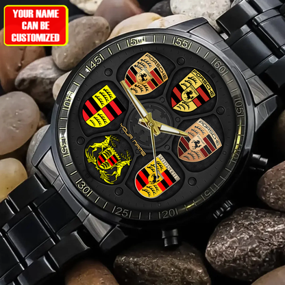 Personalized Pors Logo Stainless Steel Watch