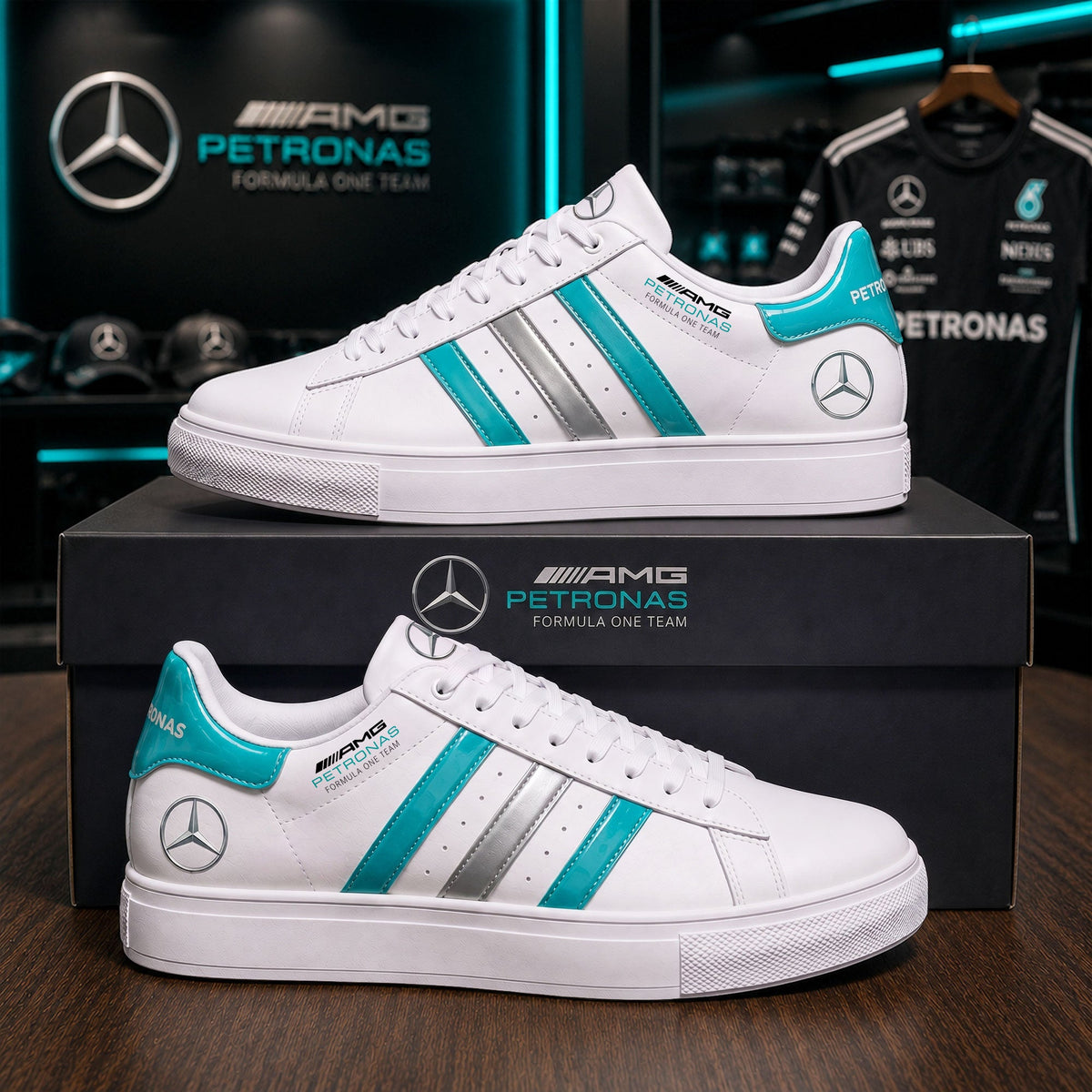 Mercedes AMG Petronas Neon Custom Smith Shoes