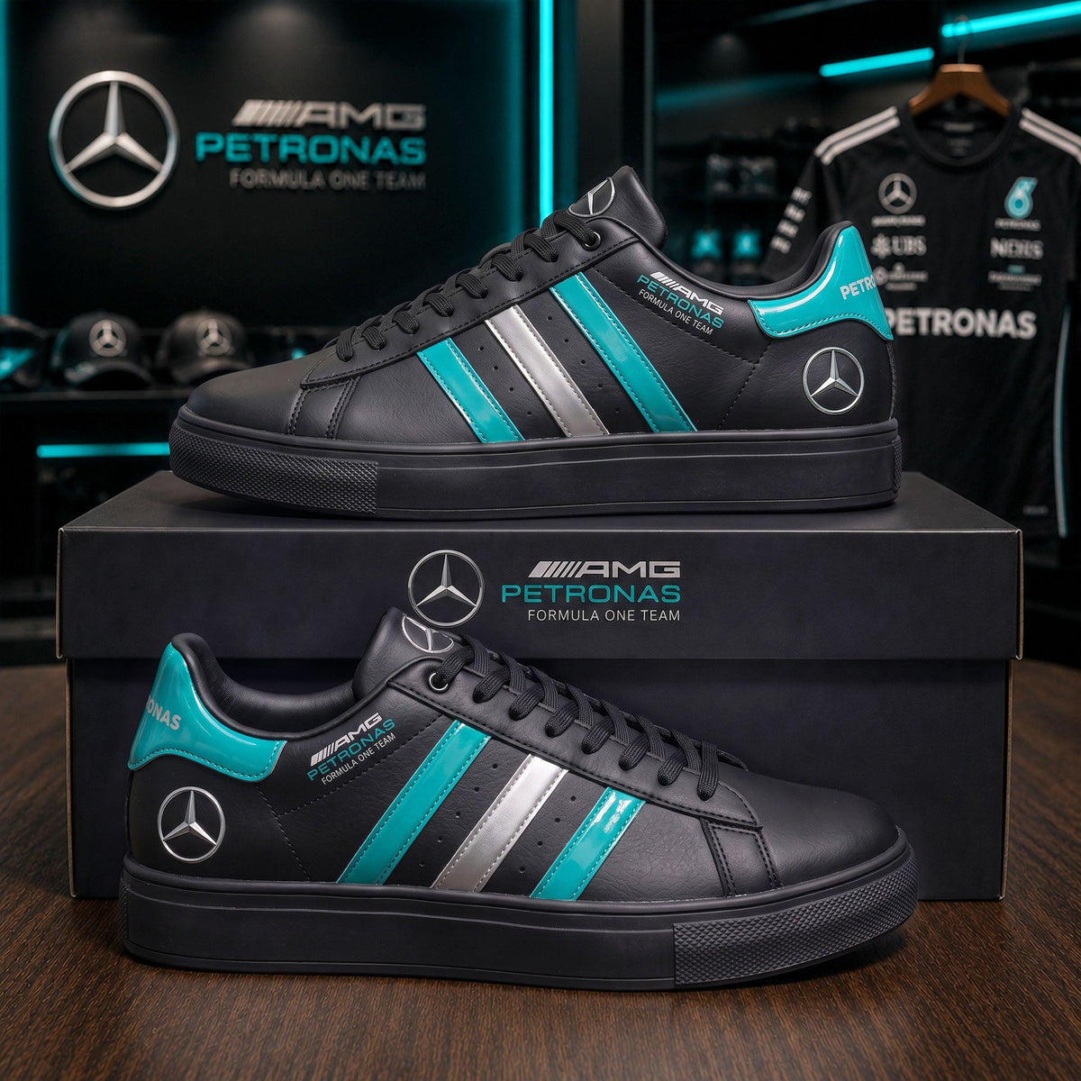 Mercedes AMG Petronas Neon Custom Smith Shoes