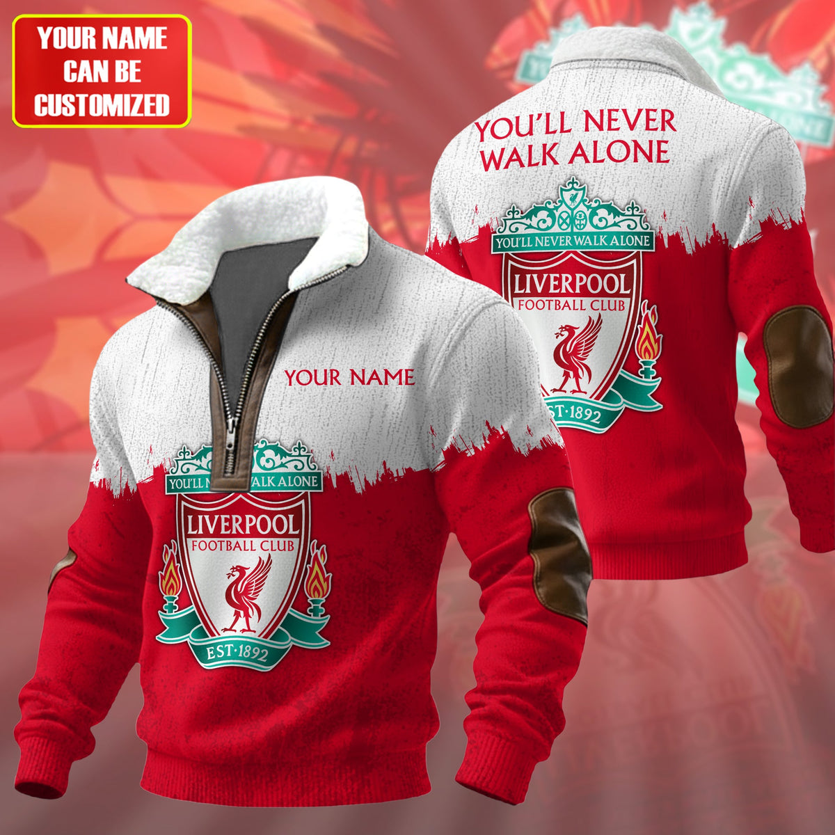Personalized LVP Fur Zipper Pullover Shirt