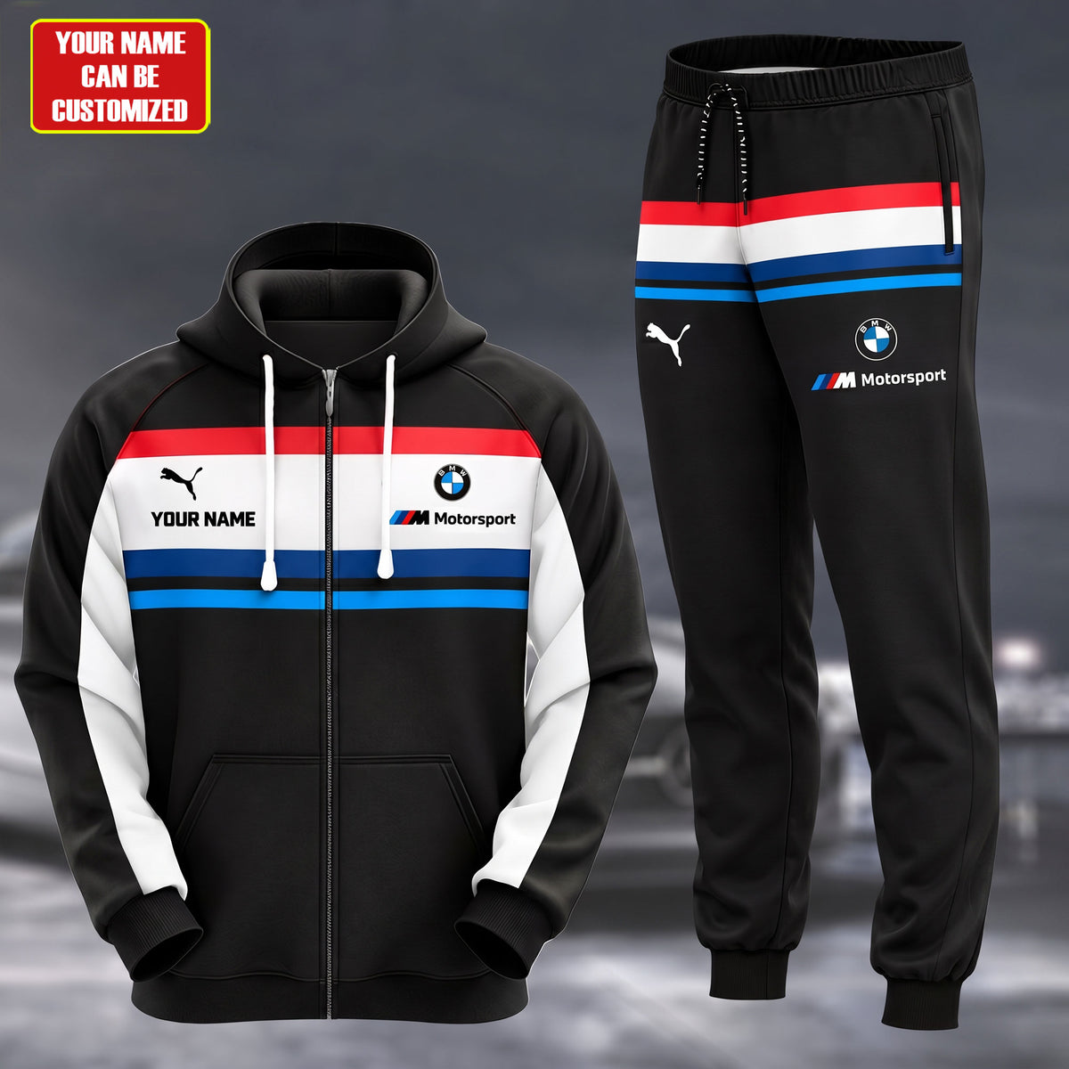 Personalized BW Motorsport Printed Hoodie and Sweatpants set