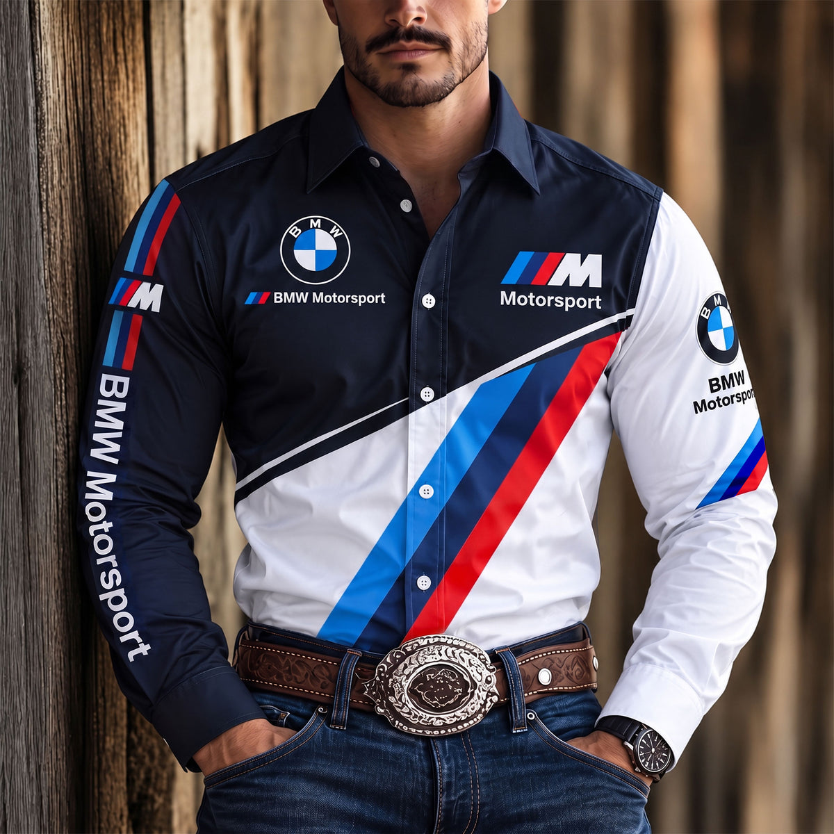 BW Motorsport Vintage Western Button-Up Shirt