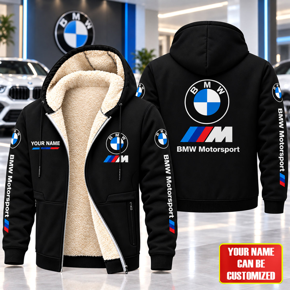 Personalized BW Motorsport Fleece Unisex Hooded Jacket