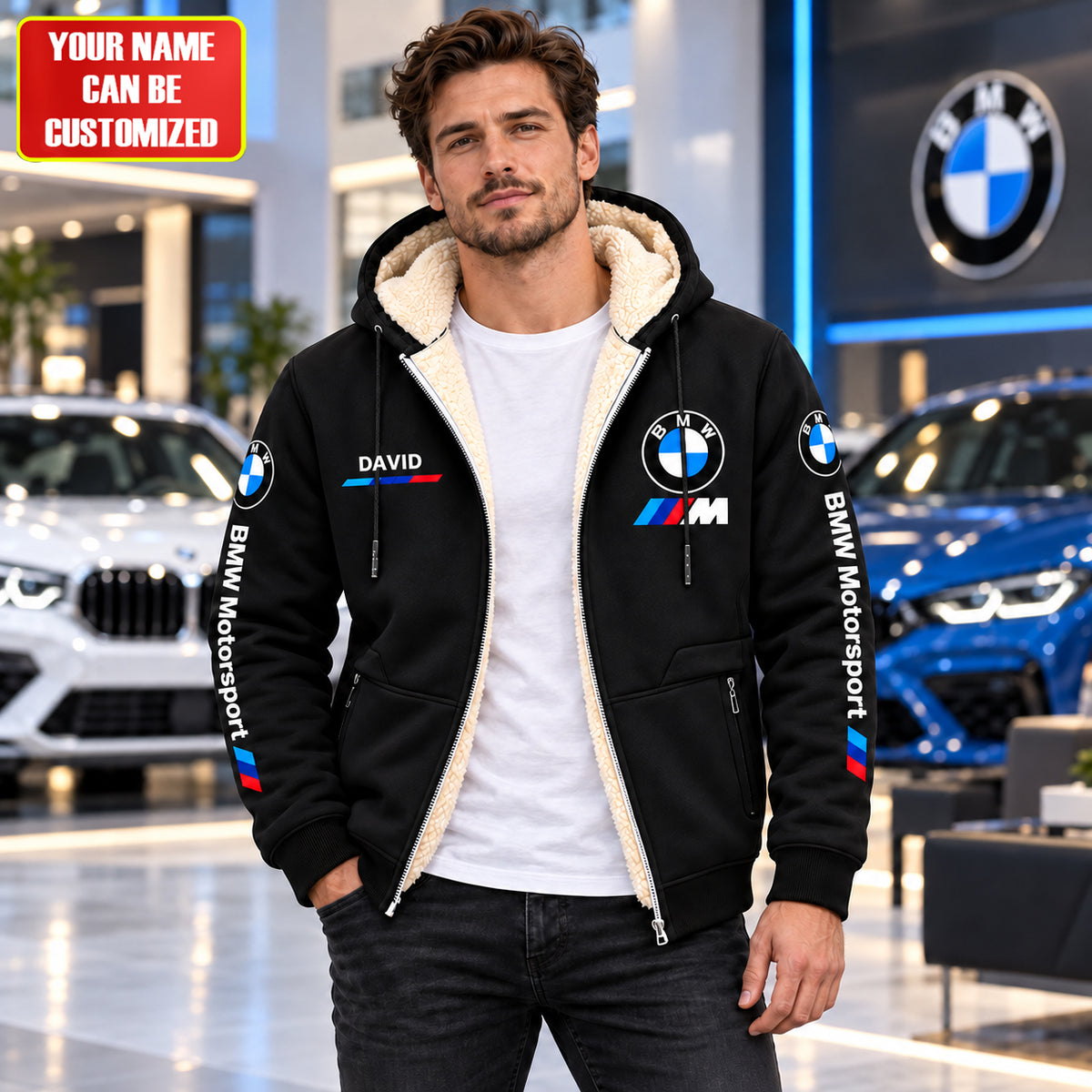 Personalized BW Motorsport Fleece Unisex Hooded Jacket
