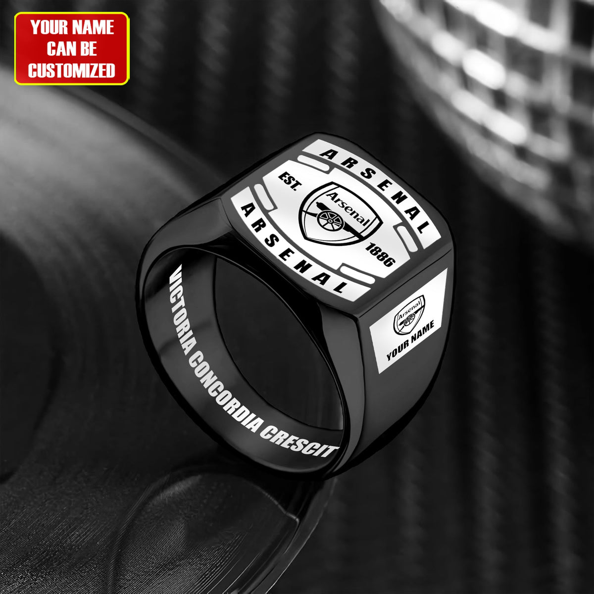 Arsenal Custom Name Classic Design Ring