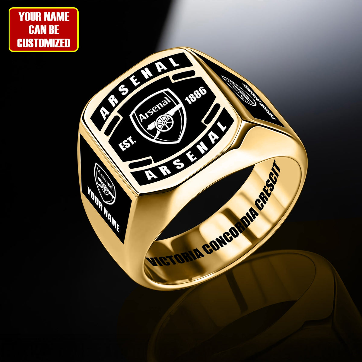Arsenal Custom Name Classic Design Ring