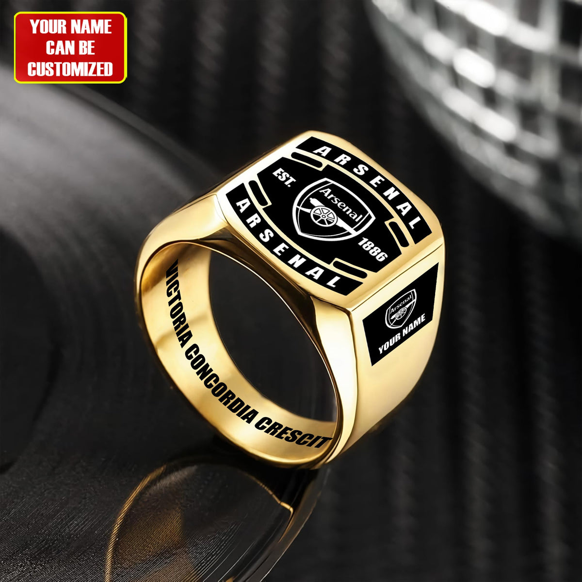 Arsenal Custom Name Classic Design Ring