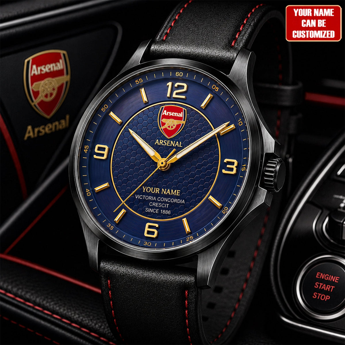 Personalized Arsenal Luxury Leather Strap Watch