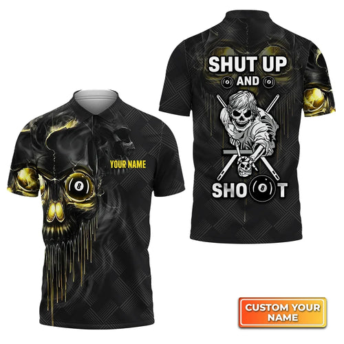 Personalized Name Pool Shut Up And Shoot 3D Shirt For Billiard Players