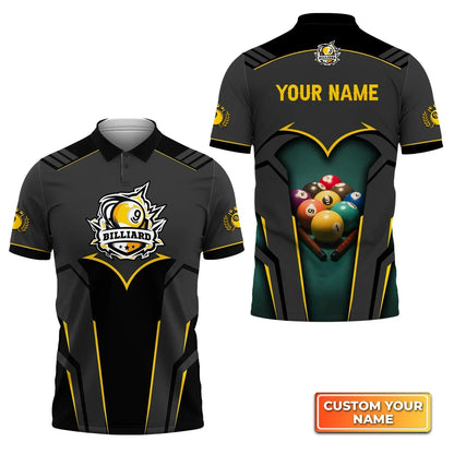 Personalized Name Billiard Pool 9 Ball Badge 3D Shirt For Billiard Players