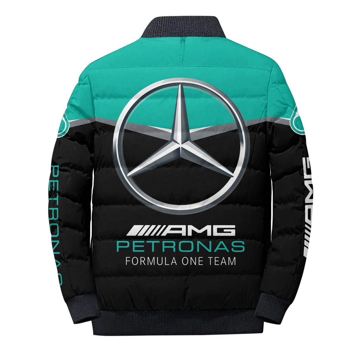 Personalized Merc AMG Petronas Sport Puffer Jacket 3D