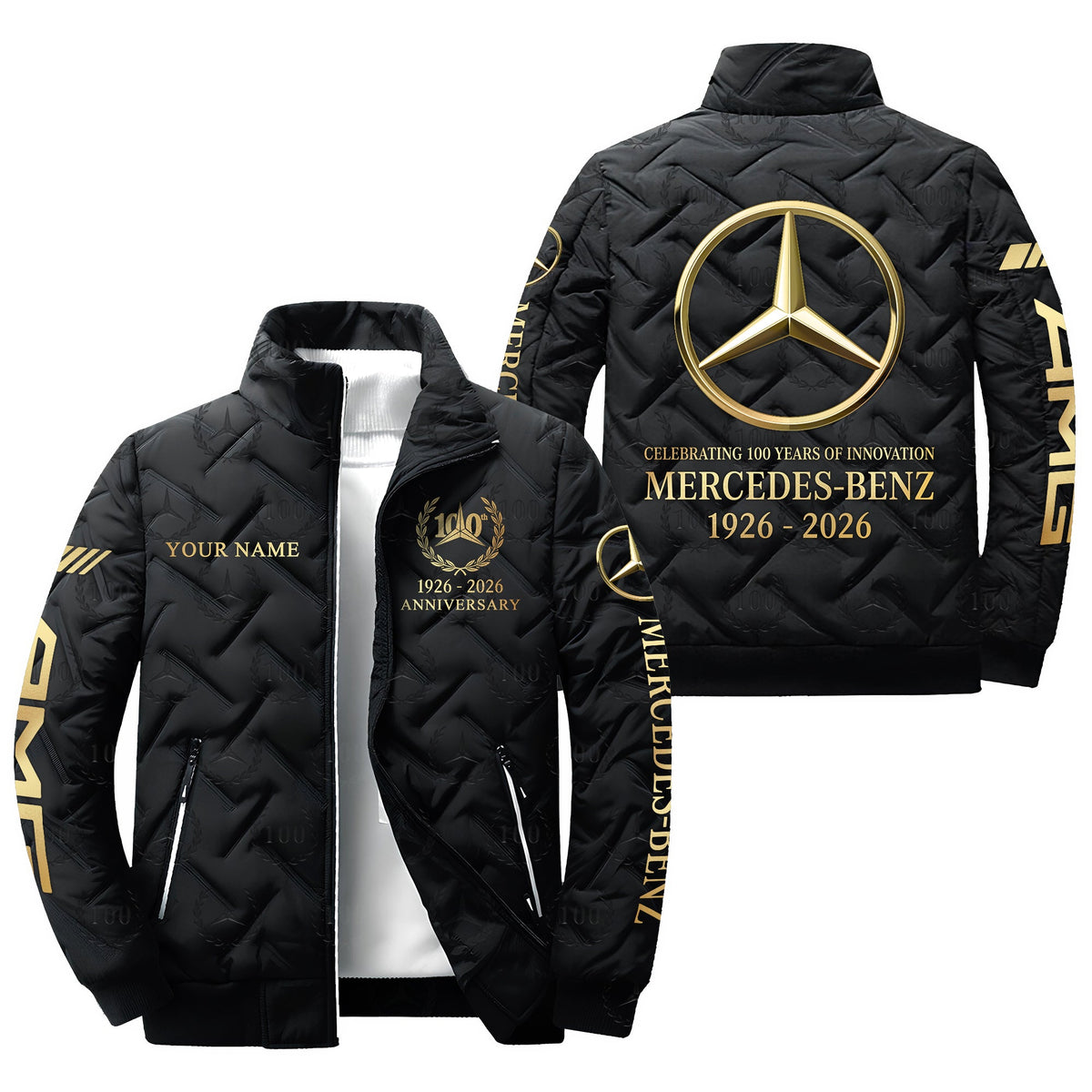 Personalized Merc 100th Anniversary Luxury Puffer Jacket