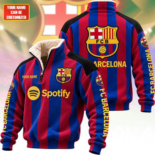 Personalized Barca FC 2026 Fleece Quarter-Zip Pullover