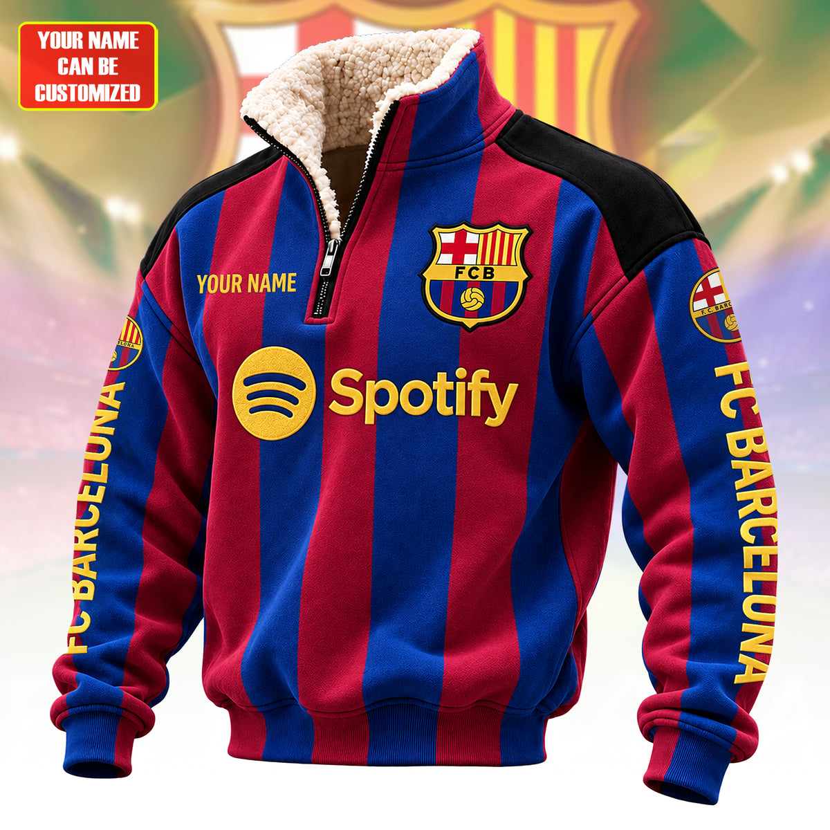 Personalized Barca FC 2026 Fleece Quarter-Zip Pullover